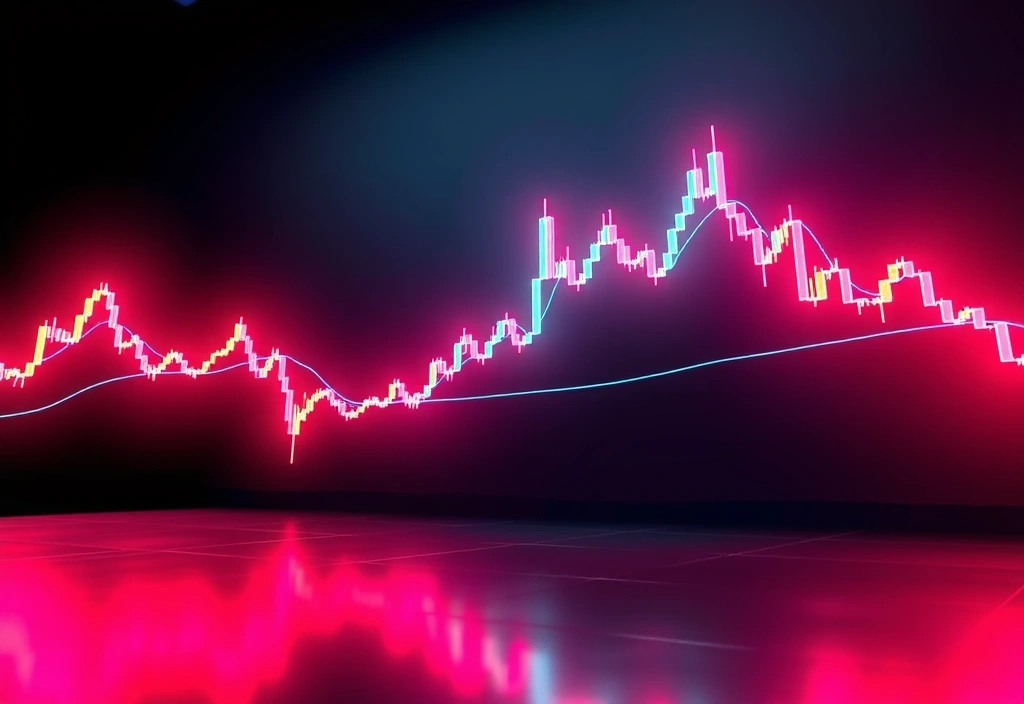 Detalle de velas japonesas con patrones de precio y análisis de volumen